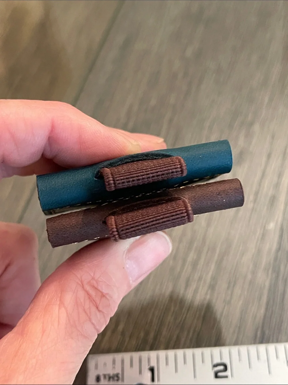 2 Bygonemark, Magnetic Leather Bookmark with Pen Holder Monogrammed “J”